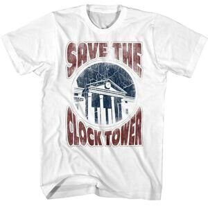 Back Future Save Clock Tower Retro Movie Graphic T-Shirt